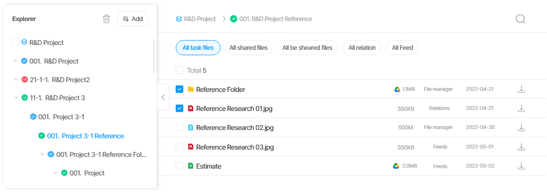 Project File Manager Features